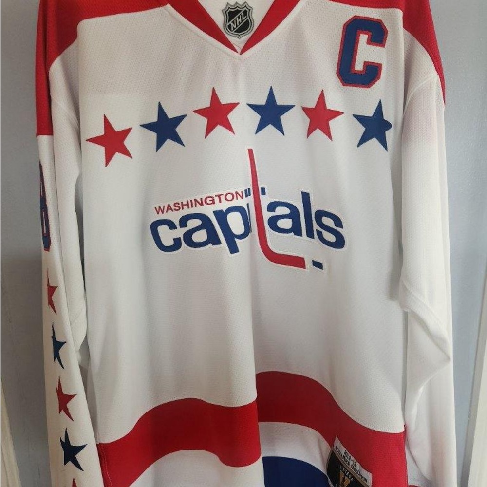 Alex Ovechkin NHL Washington Capitals White Red Blue Star Front
